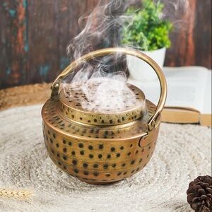 Hand Crafted Incense Burner with handle  & aromatic cones, Perfect formeditation